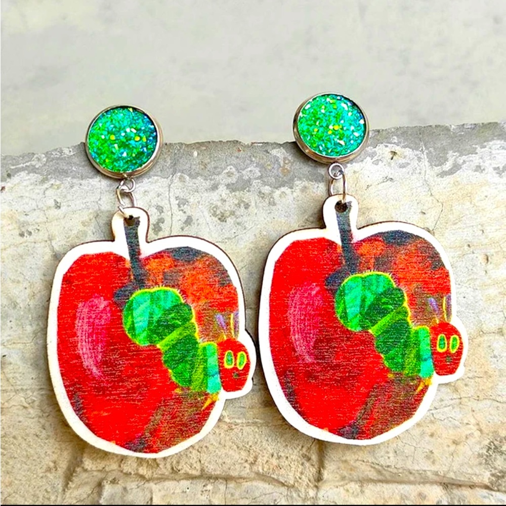 Eric Carle Book Character Earrings/ Teacher Earrings
